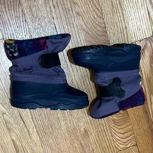 Retro LL Bean Kids Toddler Purple Navy Winter Snow 
Rain Boots Size 7